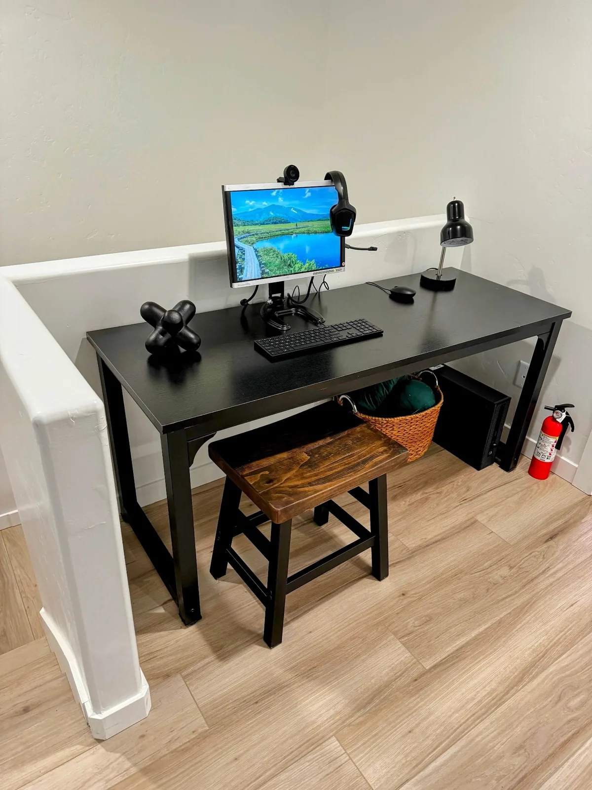 Computer and gaming desk for resident use
