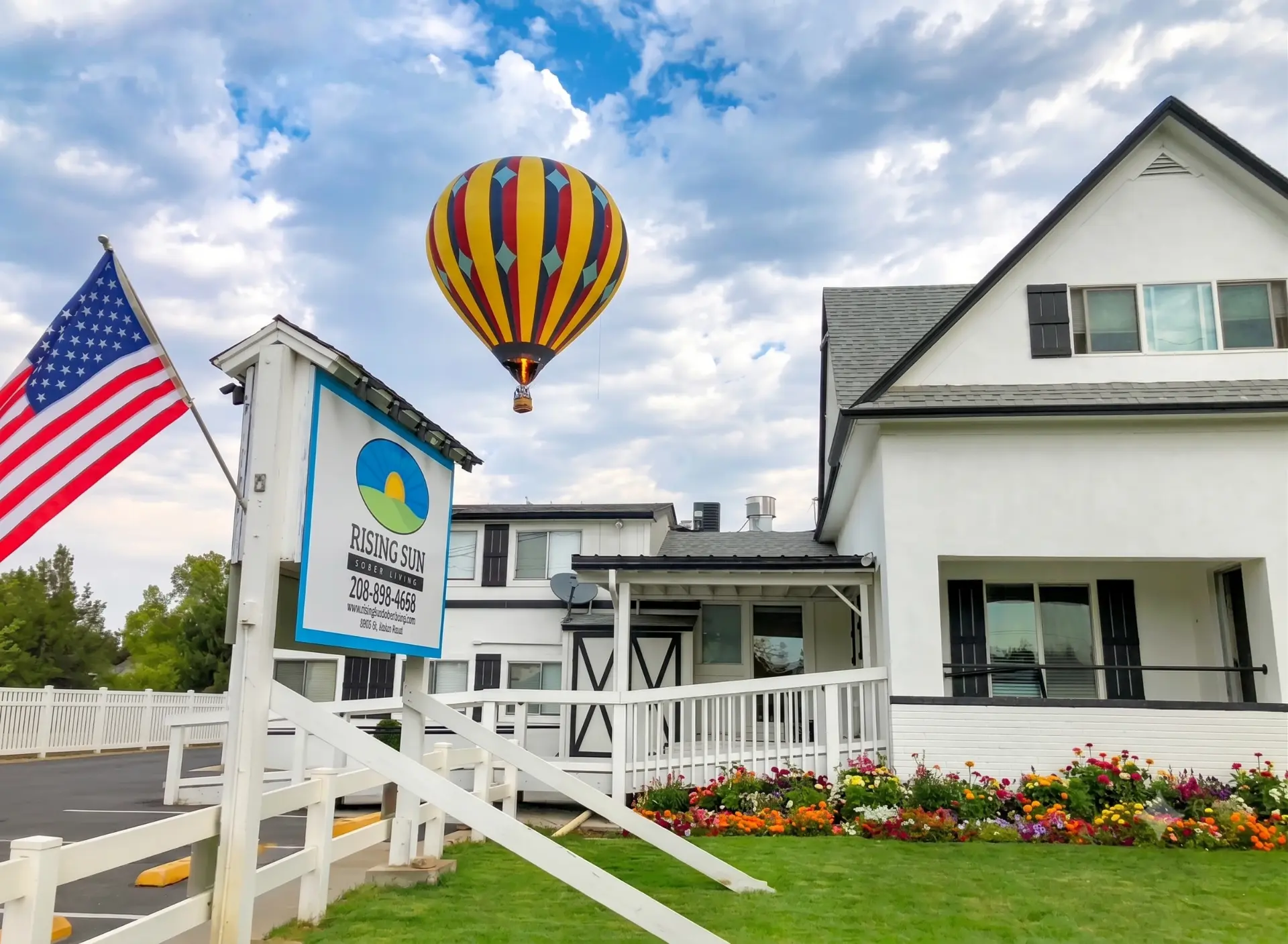 Welcoming intake office at a Rising Sun sober living home in Idaho