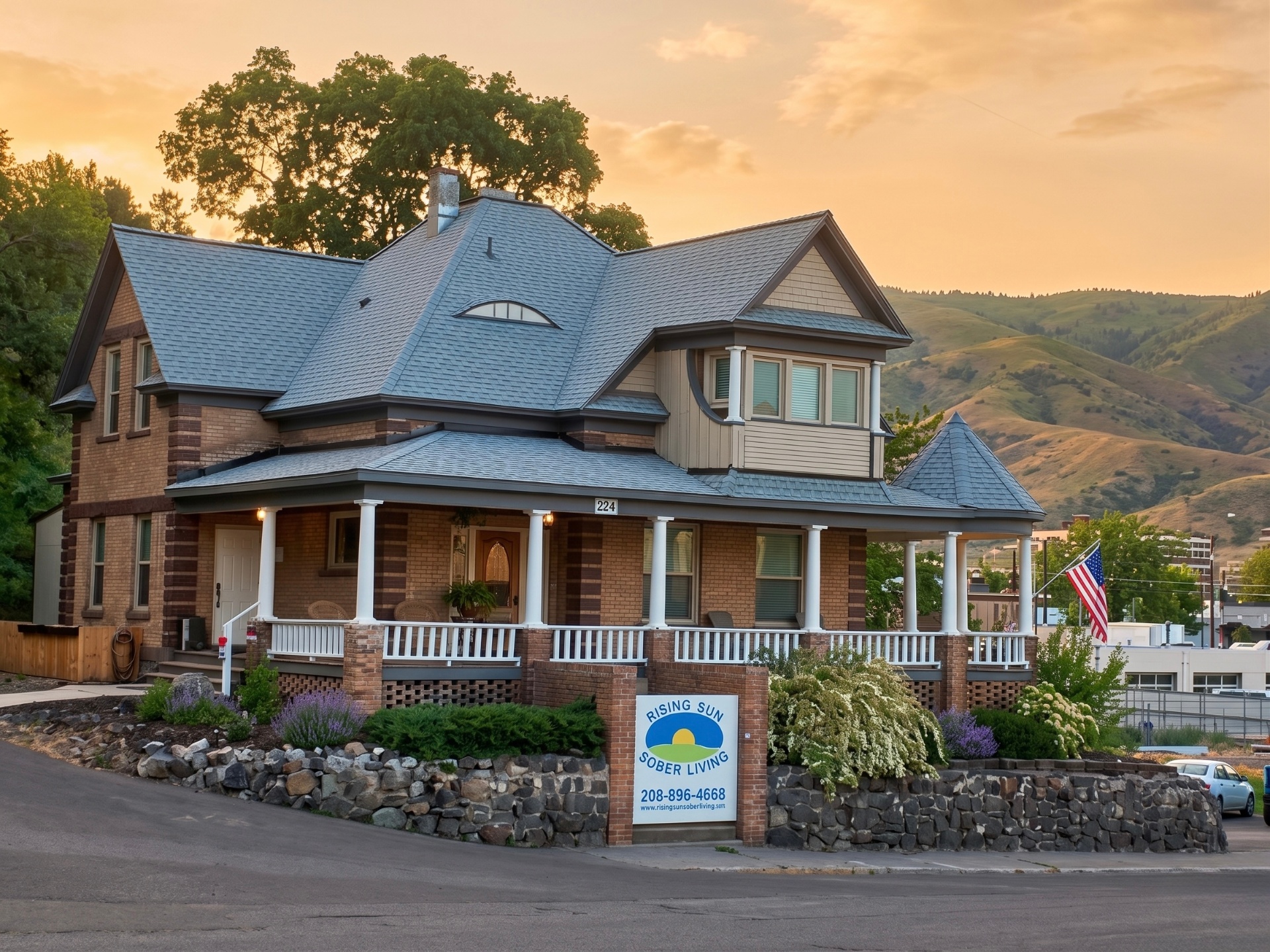 Rising Sun Lewiston historic Victorian home with wrap-around porch