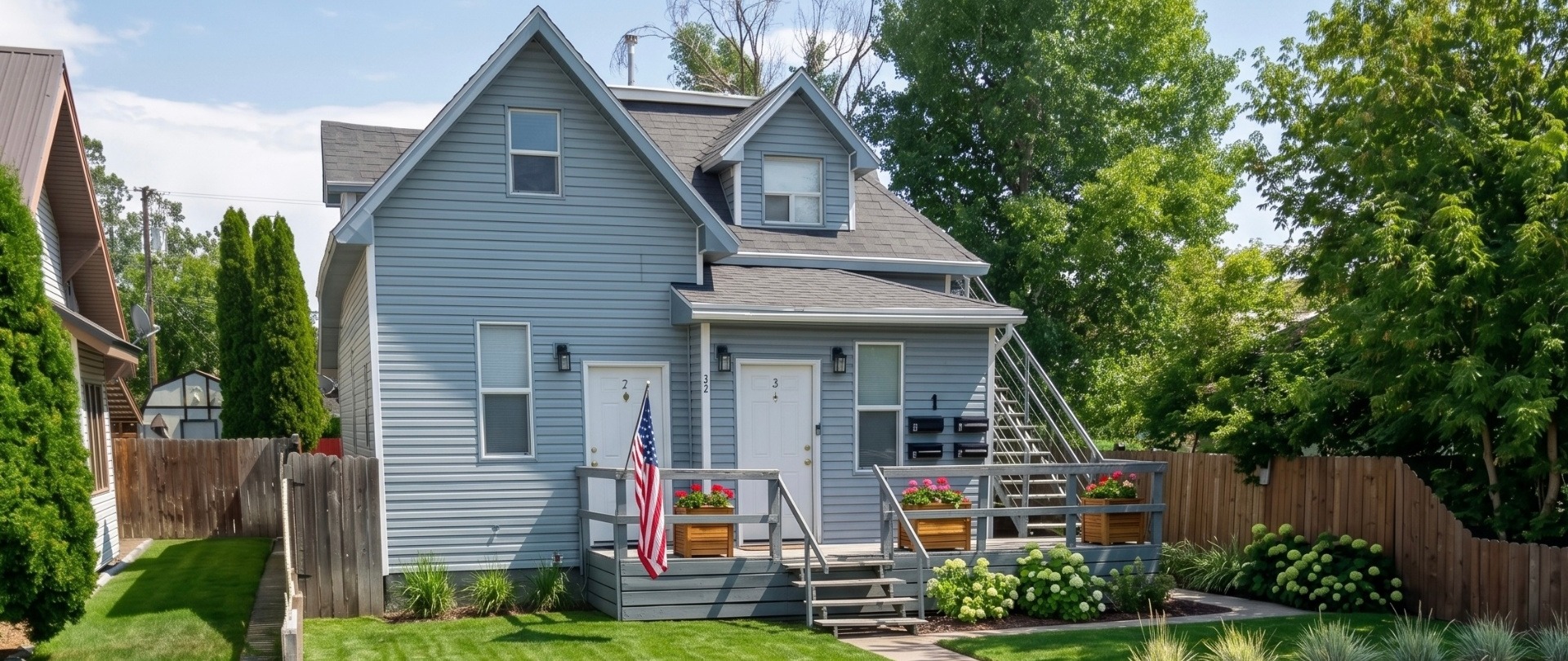 Rising Sun Idaho Falls gray duplex-style home